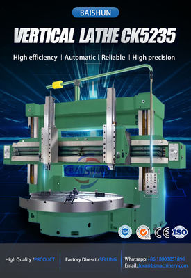 เครื่องหมุนตั้ง CNC ภาระหนัก มีเส้นผันขนาดใหญ่และสปินด์แฝดสําหรับชิ้นส่วนพลังงานลม