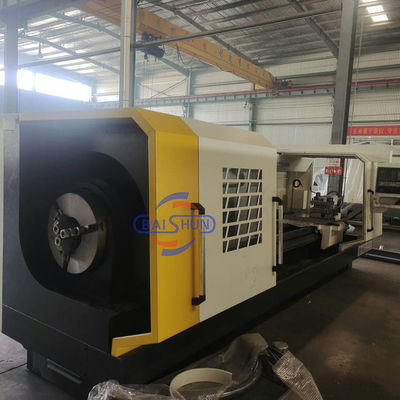 งานหนัก Double Chuck น้ํามัน ประเทศ โรงงานหมุนโลหะ CNC ท่อ threading Lathe